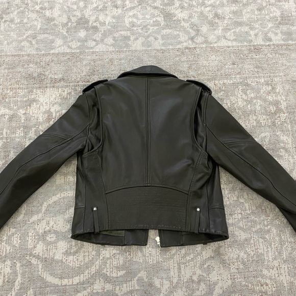 Theory Dalayan Leather Motorcycle Biker Jacket - Picture 5 of 16